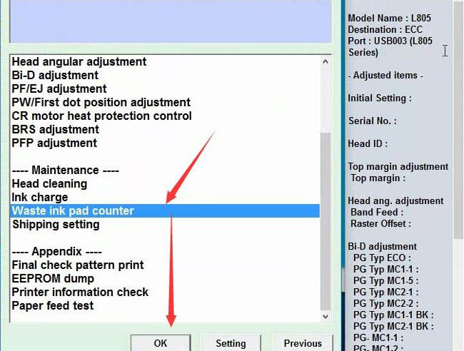 cach reset may in epson l805