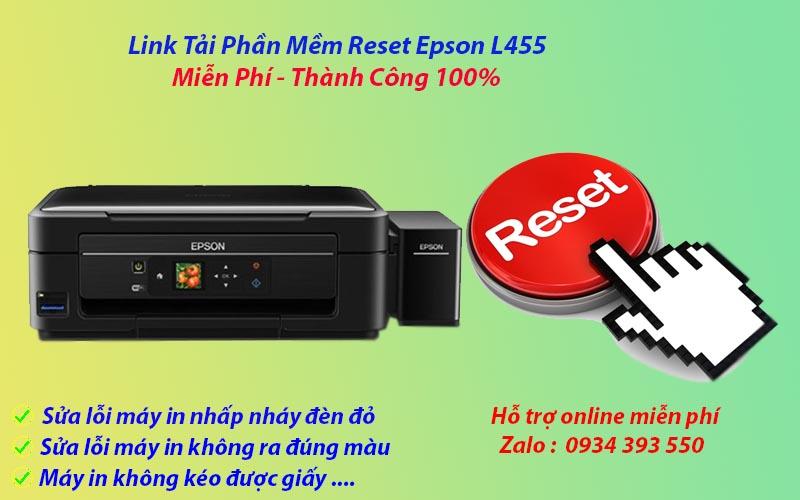 Phần mềm reset máy in epson l455