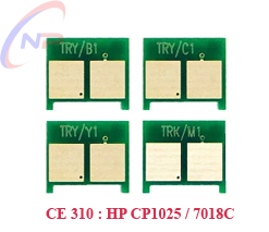 Chip mực hp cp 1025, 1025nw, canon 7018