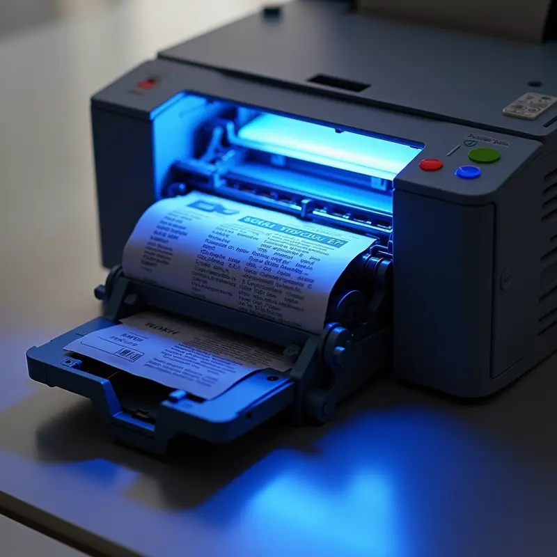 Hình ảnh cho thấy một kỹ thuật viên đang bơm mực cho máy in laser tại văn phòng.
