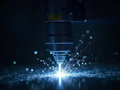 Kỹ thuật viên kinh nghiệm bơm mực vào hộp mực máy in laser trong môi trường văn phòng.