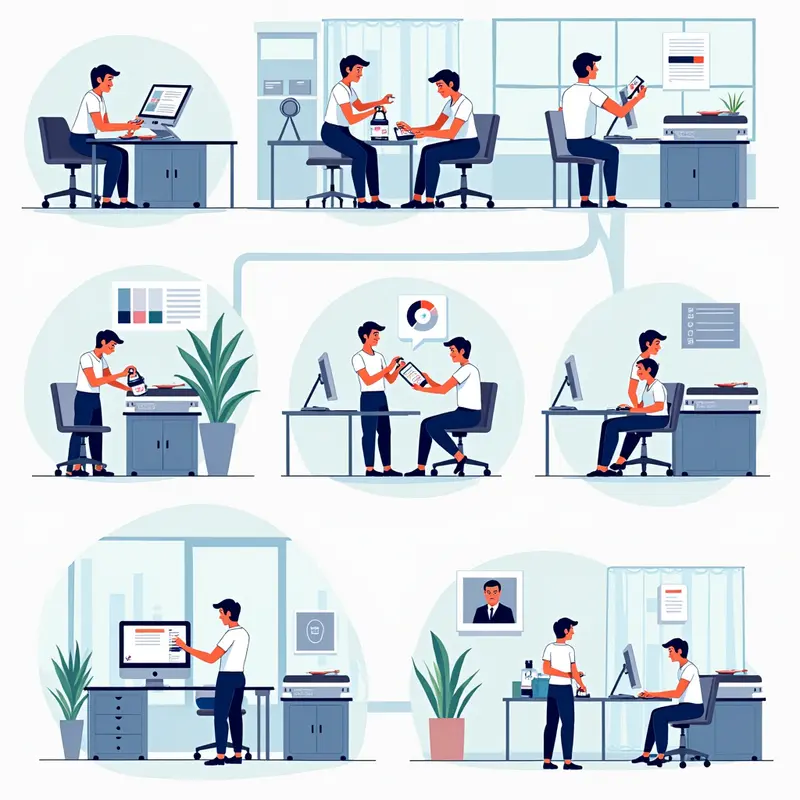 Chuyên gia bơm mực tại nơi làm việc, tăng cường hiệu suất in ấn.