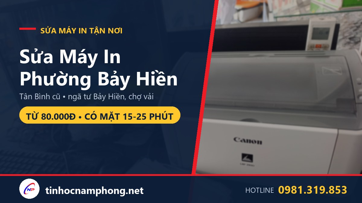 Sửa máy in Phường Bảy Hiền Tân Bình - chợ Bảy Hiền