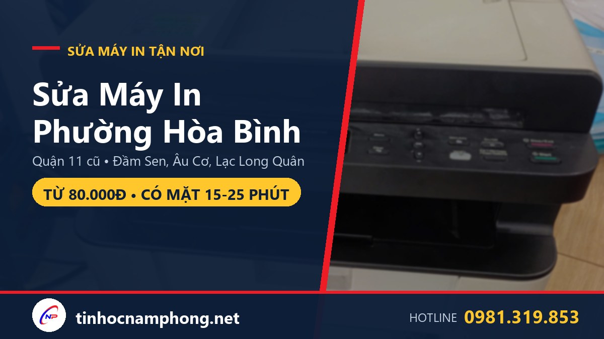 Sửa máy in Phường Hòa Bình Q.11 - Công viên Đầm Sen