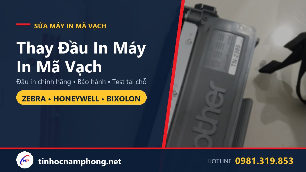 Thay đầu in máy in mã vạch Zebra Honeywell - linh kiện chính hãng